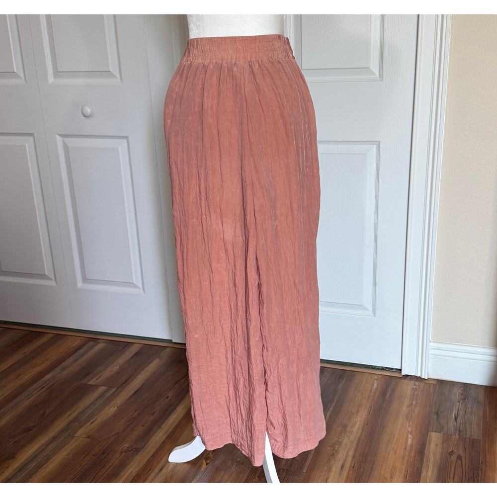 HOUSE OF HARLOW 1960 Women’s Sm Hi-Rise Crinkled Texture Wide Leg Palazzo Pants - Picture 2 of 7